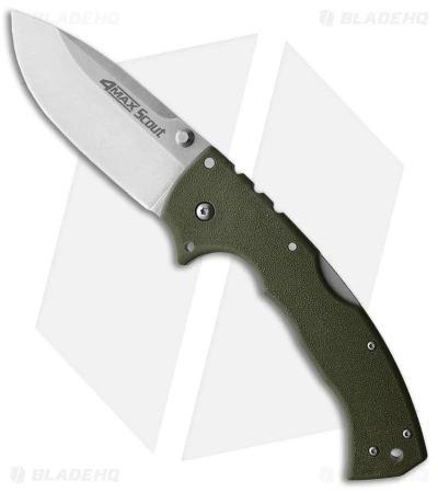 Cold Steel 4 Max Scout Tri-Ad Lock Knife OD Green Griv-Ex (4" Stonewash) 1 Cold Steel 4 Max Scout Tri-Ad Lock Knife OD Green Griv-Ex (4" Stonewash)
