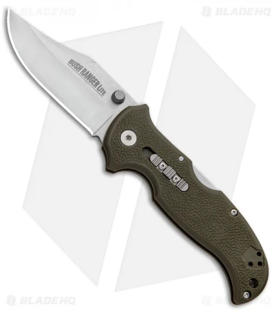Cold Steel Bush Ranger Lite Rocker Lock Knife OD Green GFN (3.5" Satin) 21A 1 Cold Steel Bush Ranger Lite Rocker Lock Knife OD Green GFN (3.5" Satin) 21A