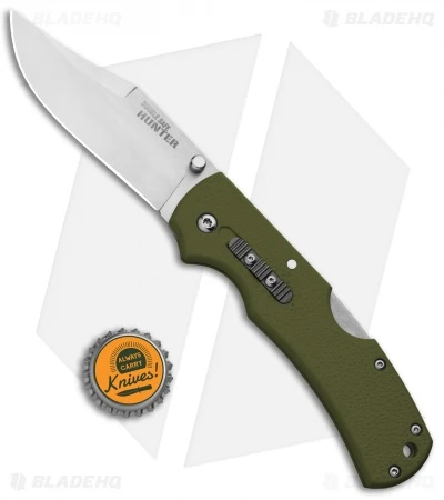 Cold Steel Double Safe Hunter Tri-Ad Lock Knife OD Green GFN (3.5" Satin) 23JC 4 Cold Steel Double Safe Hunter Tri-Ad Lock Knife OD Green GFN (3.5" Satin) 23JC - Image 4