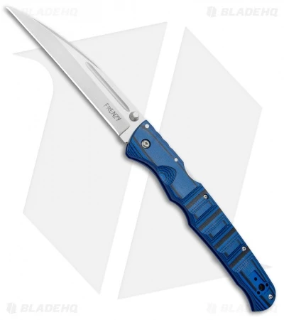 Cold Steel Frenzy II Tri-Ad Lock Knife Black/Blue G-10 (5.5" Satin) 62P2A 1 Cold Steel Frenzy II Tri-Ad Lock Knife Black/Blue G-10 (5.5" Satin) 62P2A