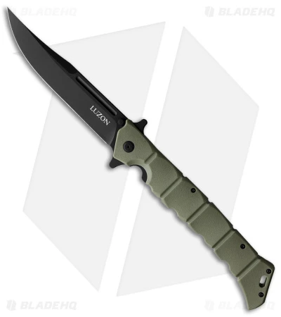 Cold Steel Large Luzon Folding Flipper Knife OD Green GFN (6" Black) 1 Cold Steel Large Luzon Folding Flipper Knife OD Green GFN (6" Black)