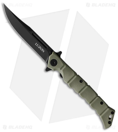 Cold Steel Medium Luzon Folding Pocket Knife Olive Drab Green GFN (4" Black) 1 Cold Steel Medium Luzon Folding Pocket Knife Olive Drab Green GFN (4" Black)