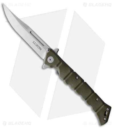 Cold Steel Medium Luzon Folding Flipper Knife OD Green GFN (4" Satin) 1 Cold Steel Medium Luzon Folding Flipper Knife OD Green GFN (4" Satin)
