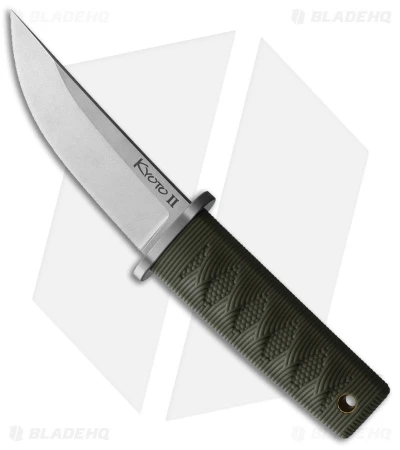 Cold Steel Kyoto II Fixed Blade Knife Drop Point OD Green Kray-Ex (3.38" Satin) 1 Cold Steel Kyoto II Fixed Blade Knife Drop Point OD Green Kray-Ex (3.38" Satin)