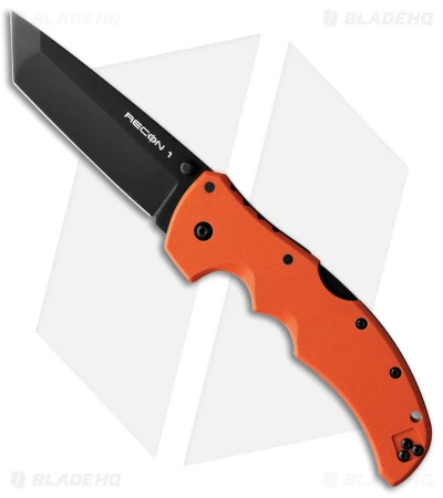 Cold Steel Recon 1 Tanto Lockback Knife Orange G-10 (4" Black) 1 Cold Steel Recon 1 Tanto Lockback Knife Orange G-10 (4" Black)