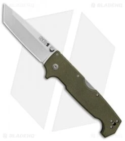 Cold Steel SR1 Tri-Ad Lock Tanto Knife OD Green G-10 (4" Satin S35VN) 62LA