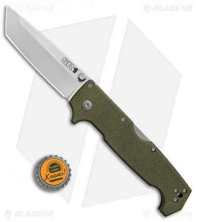 Cold Steel SR1 Tri-Ad Lock Tanto Knife OD Green G-10 (4" Satin S35VN) 62LA 4 Cold Steel SR1 Tri-Ad Lock Tanto Knife OD Green G-10 (4" Satin S35VN) 62LA - Image 4