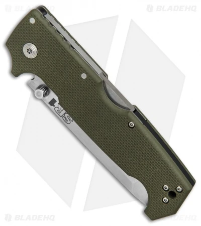 Cold Steel SR1 Tri-Ad Lock Tanto Knife OD Green G-10 (4" Satin S35VN) 62LA 3 Cold Steel SR1 Tri-Ad Lock Tanto Knife OD Green G-10 (4" Satin S35VN) 62LA - Image 3