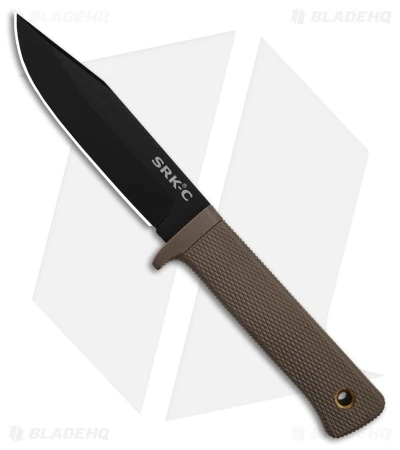 Cold Steel SRK-C Compact Fixed Blade Knife Dark Earth Kray-Ex (5" Black SK-5) 1 Cold Steel SRK-C Compact Fixed Blade Knife Dark Earth Kray-Ex (5" Black SK-5)