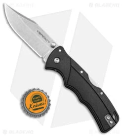Cold Steel Verdict Clip Point Tri-Ad Lock Knife Black GFN (3" Stonewash) -Cold Steel Cold Steel Verdict Tri Ad CP Black GFN SW BHQ 139973 jr bottlecap