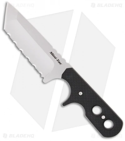 Cold Steel Mini Tac Tanto Neck Knife G-10 (3.75" Bead Blast Serr) 49HTFS 1 Cold Steel Mini Tac Tanto Neck Knife G-10 (3.75" Bead Blast Serr) 49HTFS