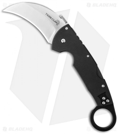 Cold Steel Tiger Claw Karambit Lockback Knife (3.25" Satin) 22KF 1 Cold Steel Tiger Claw Karambit Lockback Knife (3.25" Satin) 22KF