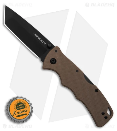 Cold Steel Verdict Tanto Tri-Ad Lock Knife Tan FDE G-10 (3" Black) AUS-10A 4 Cold Steel Verdict Tanto Tri-Ad Lock Knife Tan FDE G-10 (3" Black) AUS-10A - Image 4