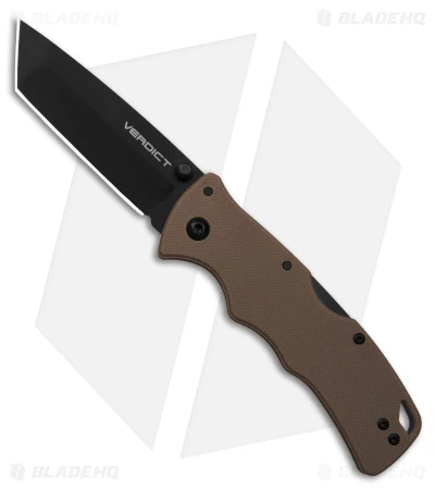 Cold Steel Verdict Tanto Tri-Ad Lock Knife Tan FDE G-10 (3" Black) AUS-10A 1 Cold Steel Verdict Tanto Tri-Ad Lock Knife Tan FDE G-10 (3" Black) AUS-10A